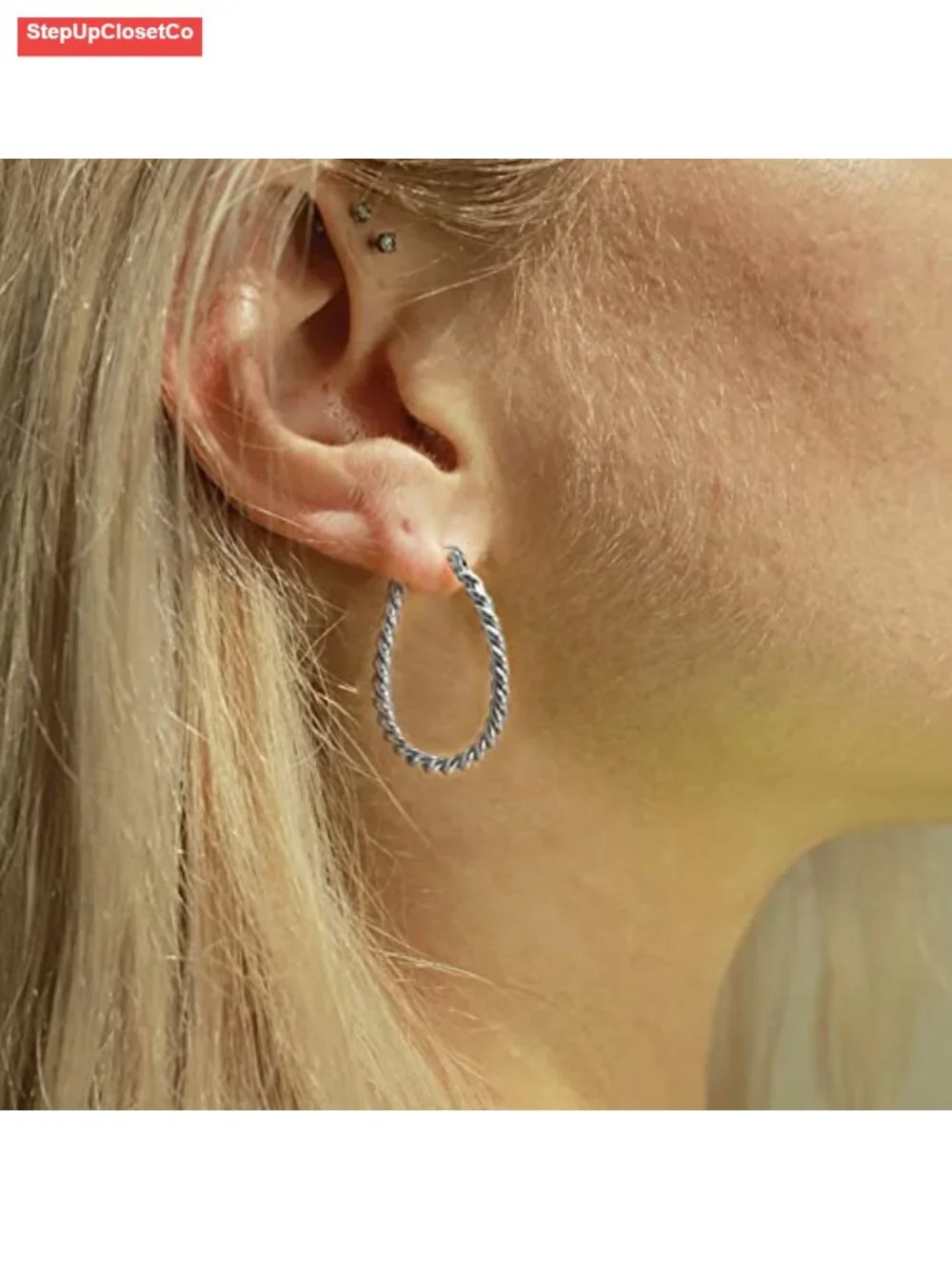 Thick Silver Chunky Hoop Earrings for Women Hypoallergenic Huggie